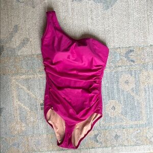 Women’s J. Crew One Shoulder Pink Swimsuit